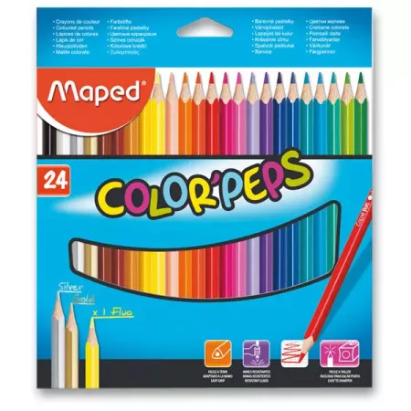 Pastelky Maped Color'Peps trojhranné  24 barev