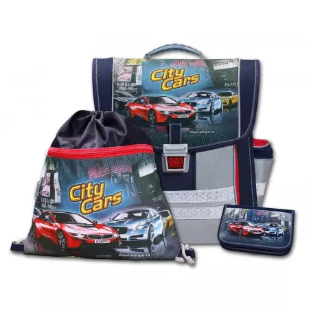Školní aktovkový set City Cars 3-dílný
