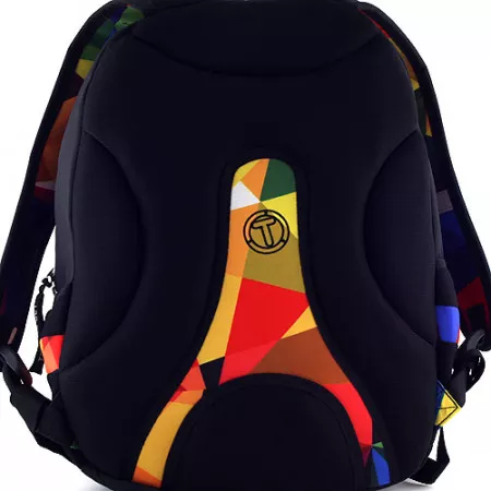 Školní batoh 2v1 Target, černý s barevnými trojúhelníky