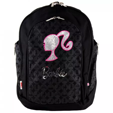 Školní batoh Barbie, stříbrná silueta s flitry