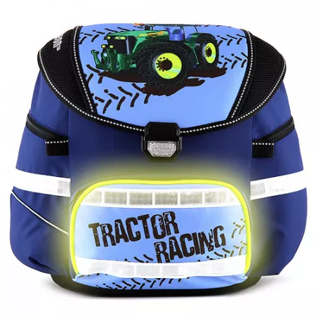 Školní batoh se svítícím elementem Leasyn, traktor/Smart Strap